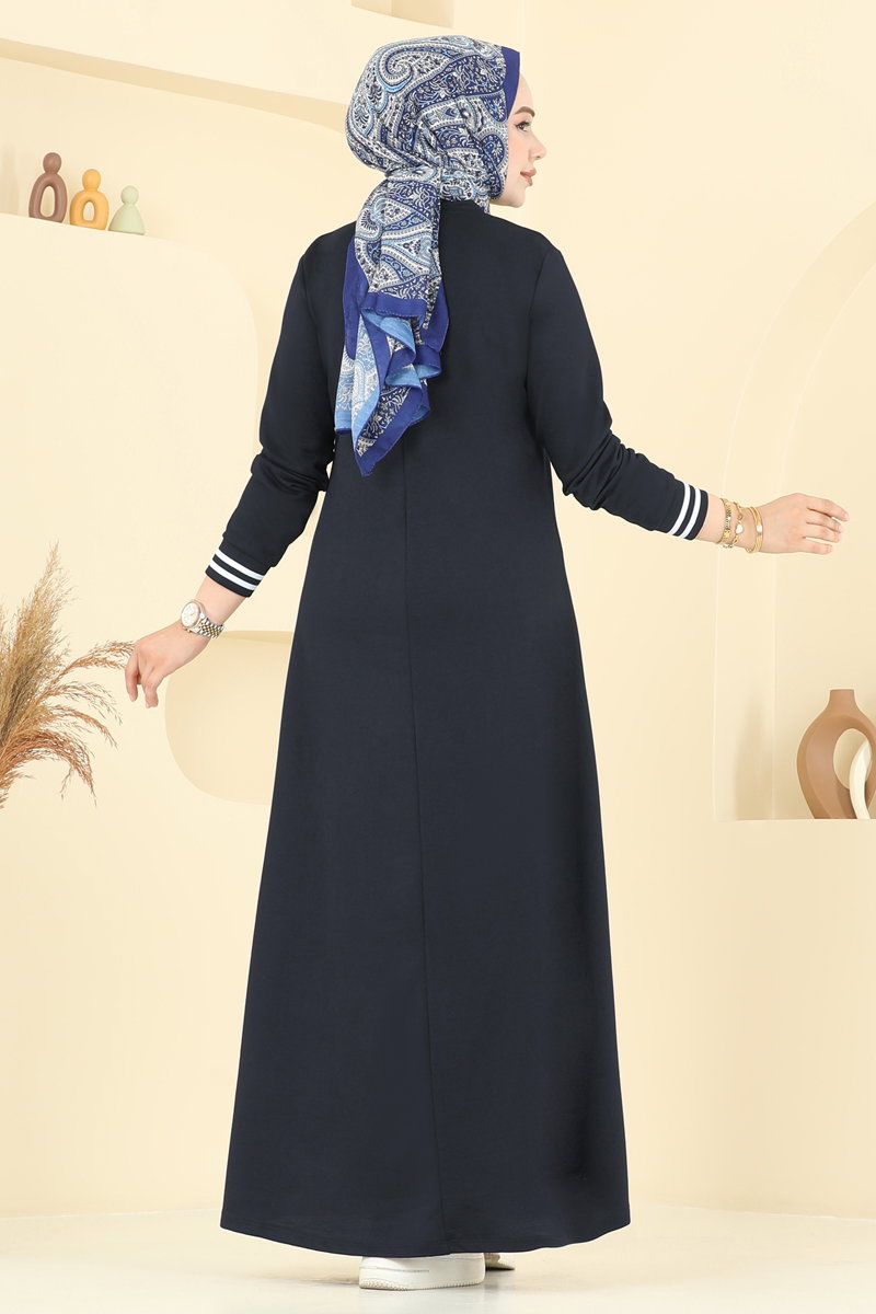 Yazı Baskılı Tesettür Elbise 4108PM271 görsel 4