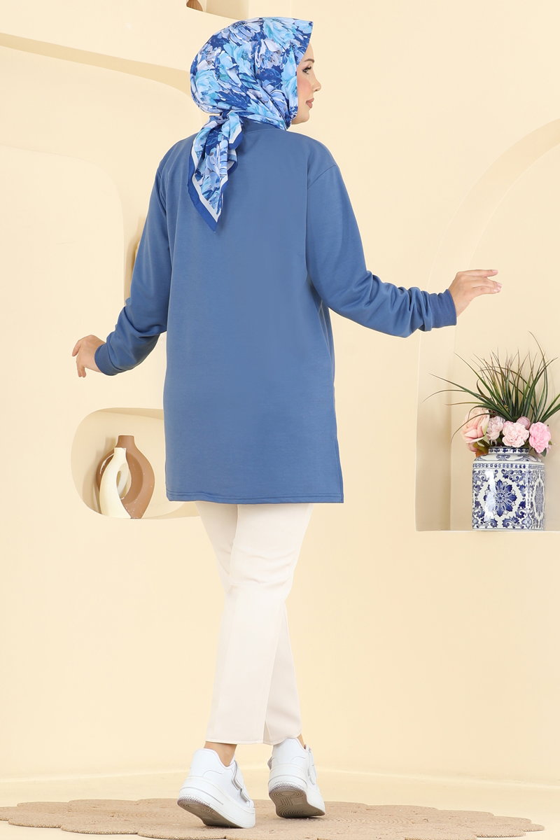 Taş Baskılı Yırtmaçlı Tunik 2805TPK1167 görsel 4