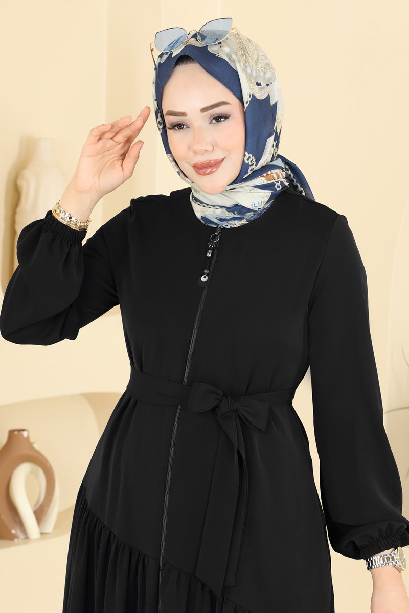 Kemerli Dubai İpeği Ferace 2962SL432 görsel 4
