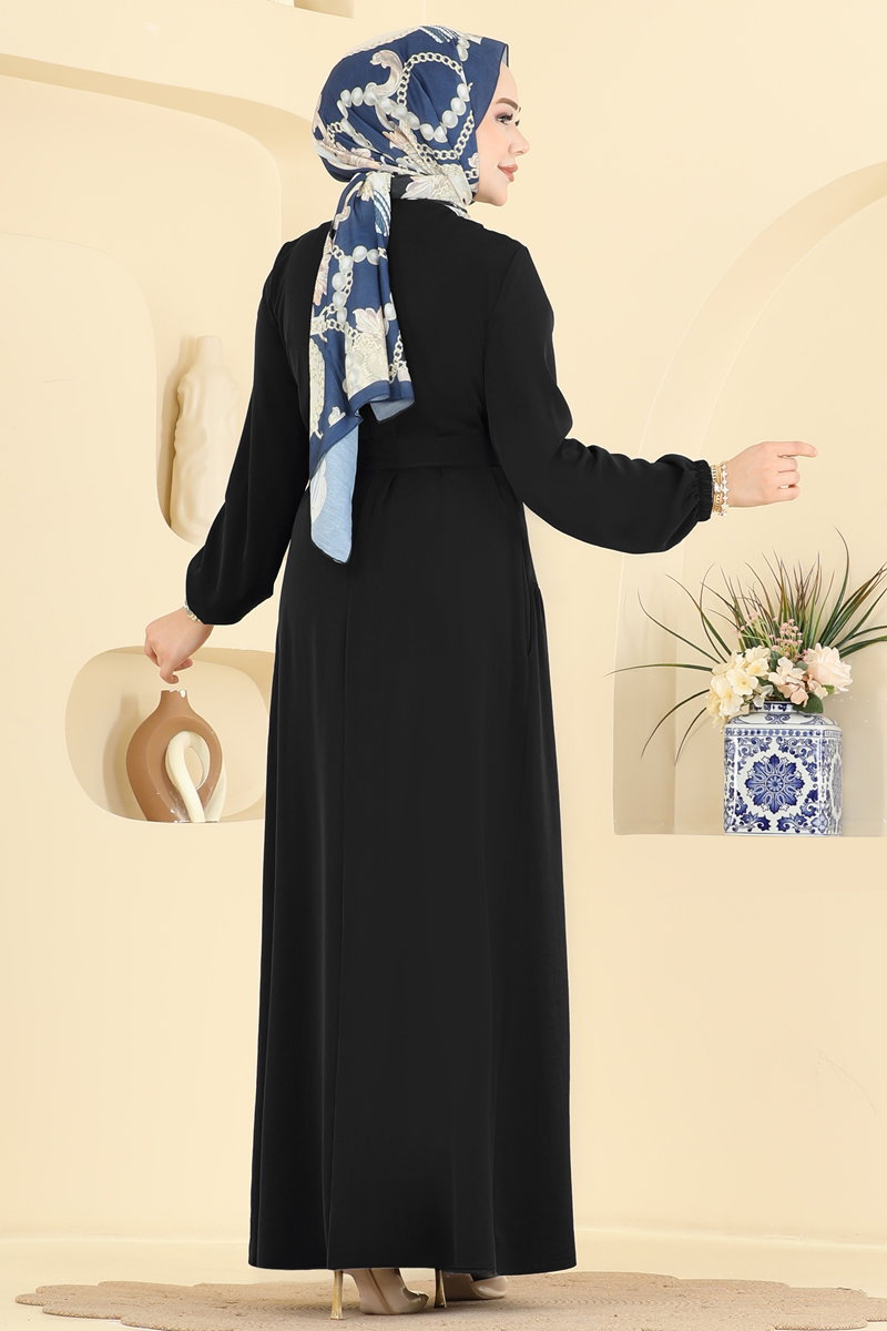 Kemerli Dubai İpeği Ferace 2962SL432 görsel 5