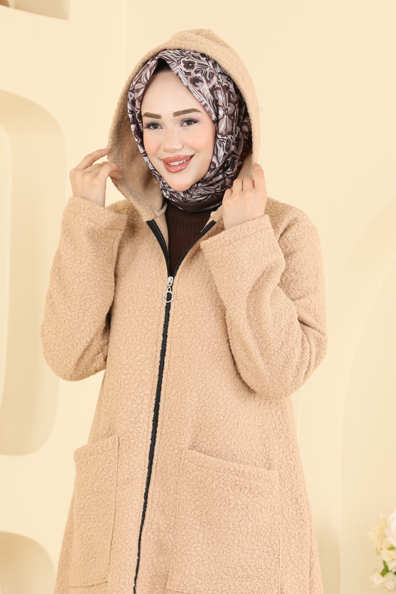 Fermuar Detaylı Peluş Kap 2183LYD1165 görsel 4
