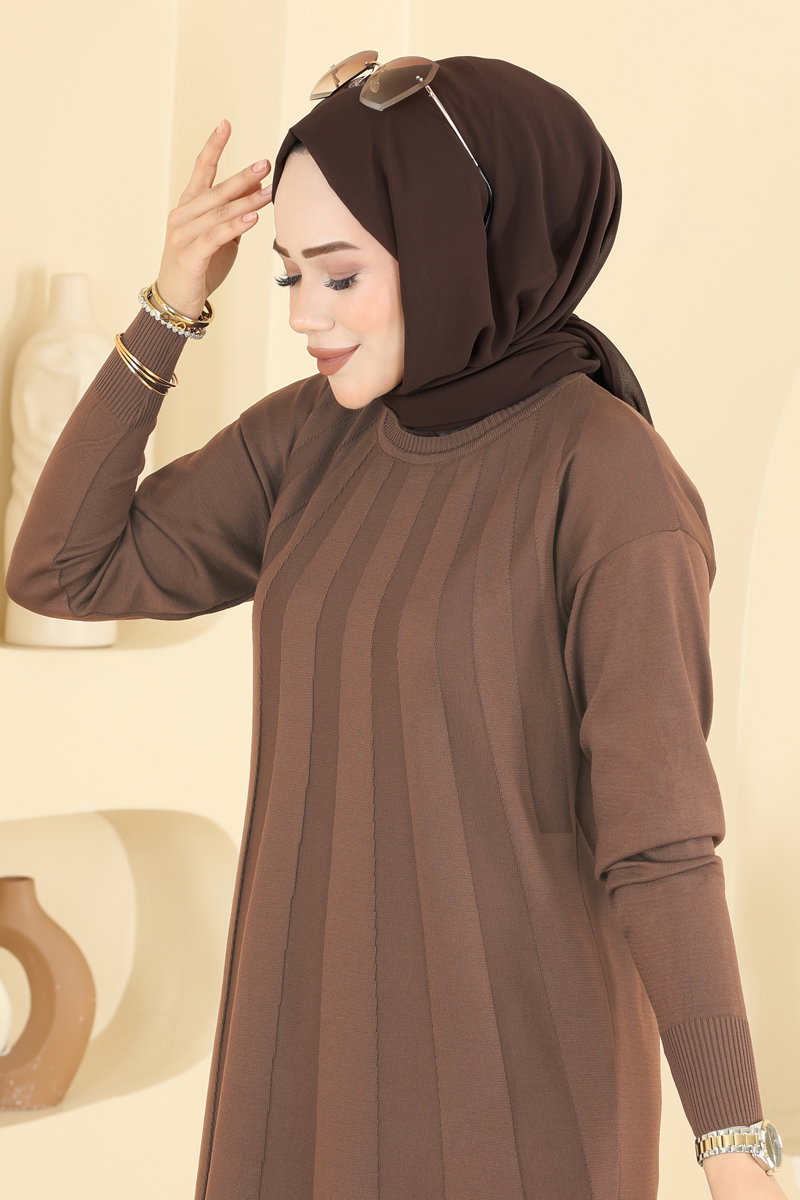 Şerit Detaylı Merserize Tunik 3190NVX1208 görsel 3