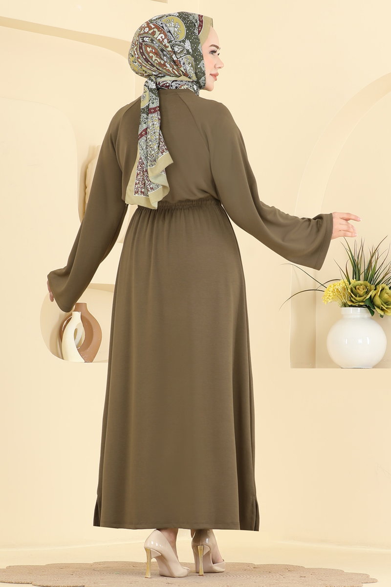 Beli Lastik Detaylı Modal Elbise 814SHE1174 görsel 4