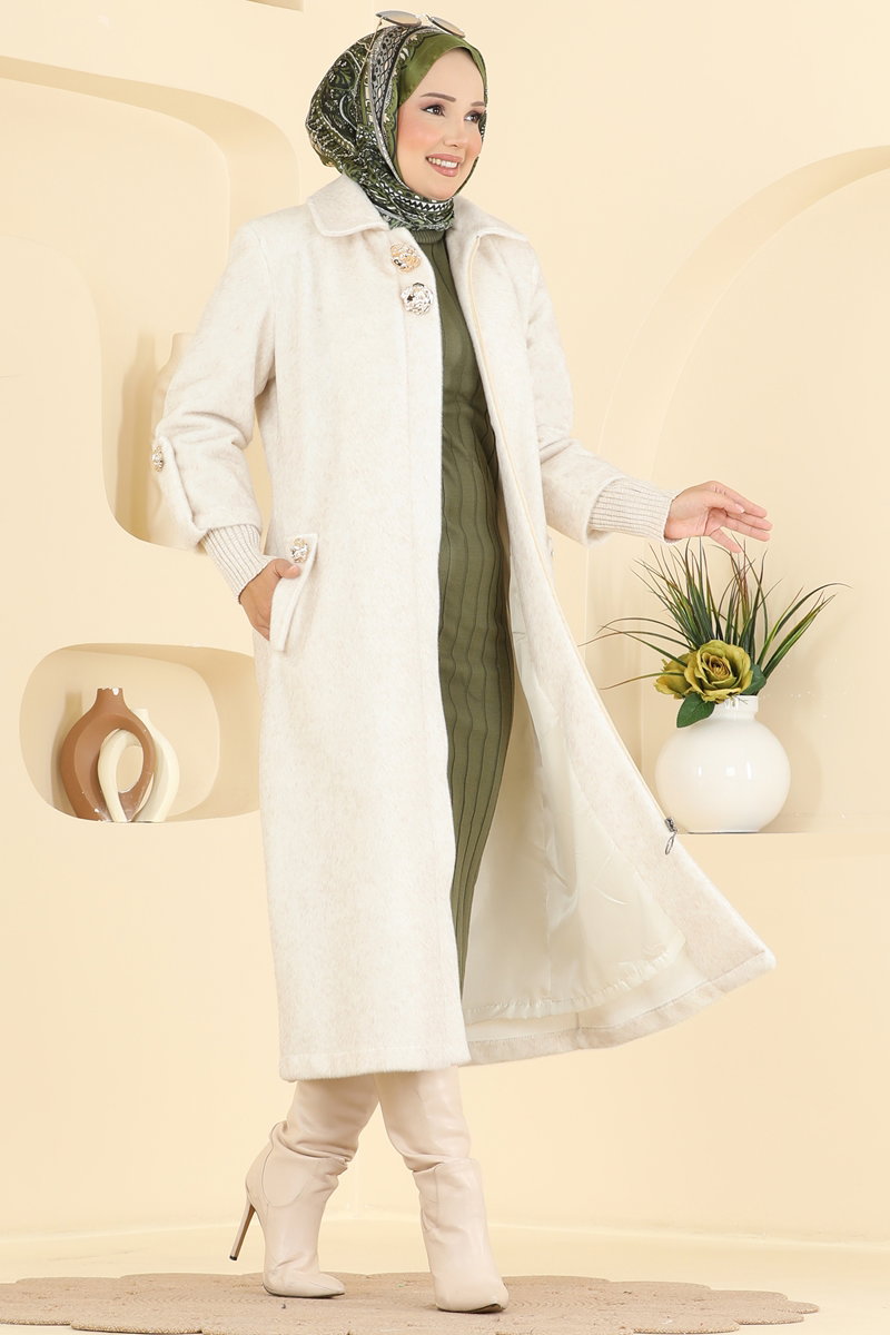 Elena Düğmeli Angora Kaban 5016DFL152