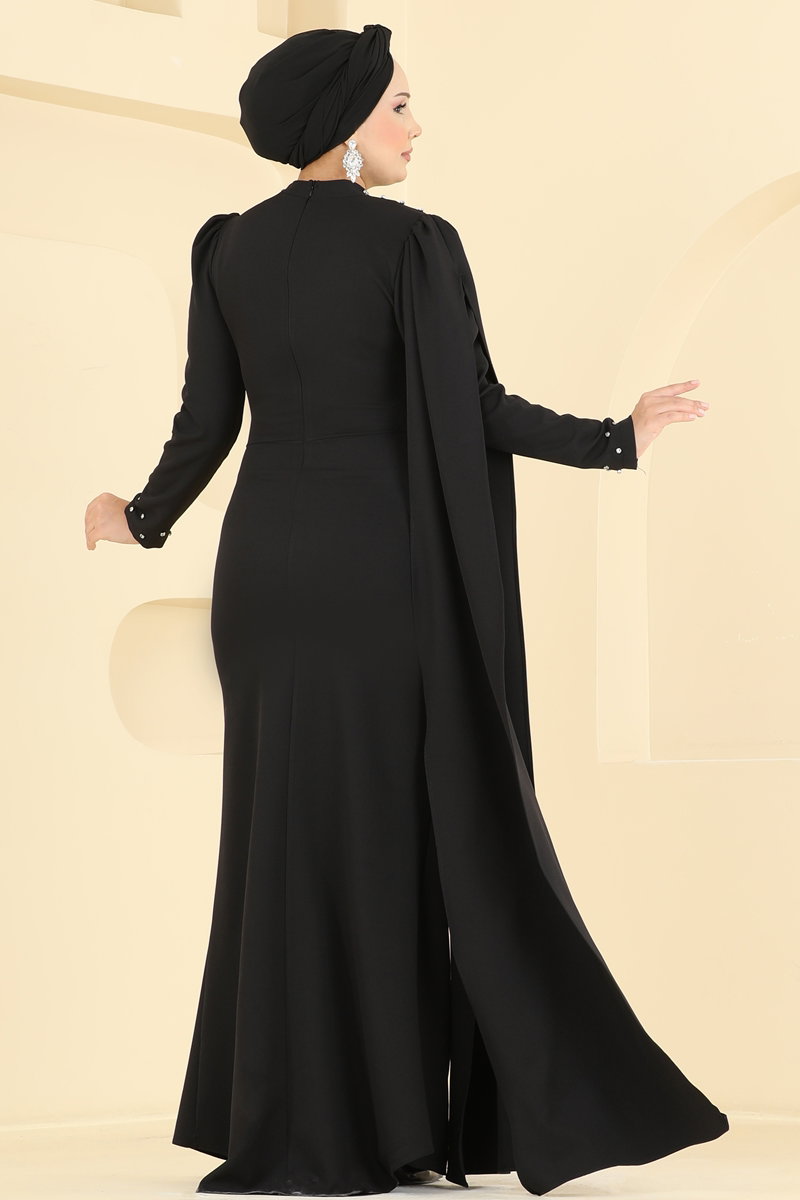 Drape Detaylı Taşlı Abiye 4741ALGK1170 görsel 4