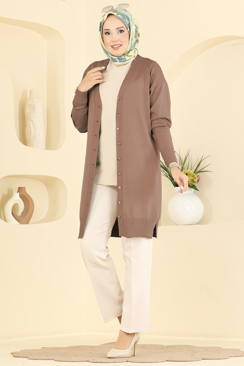 Yırtmaç Detaylı Merserize Hırka 3176NVX1208
