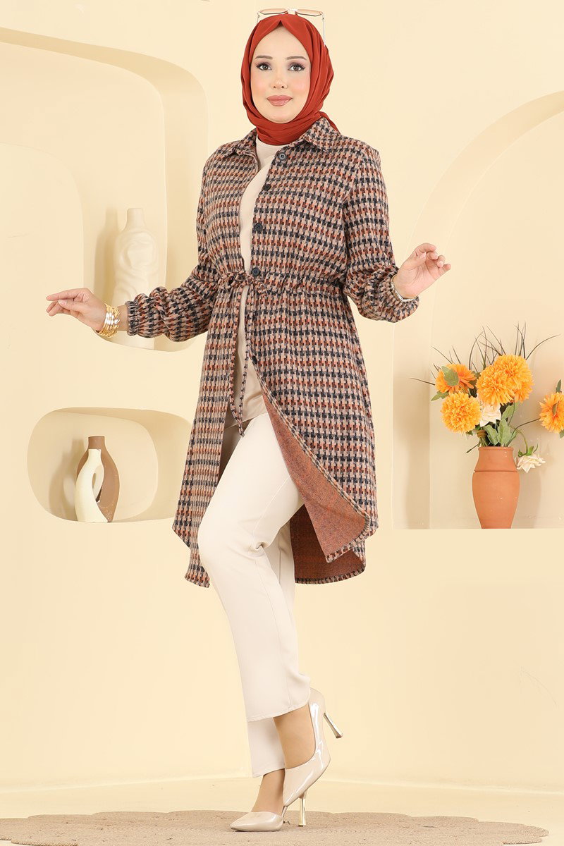 Beli Bağcıklı Ekose Tunik 3093KTR750 görsel 3