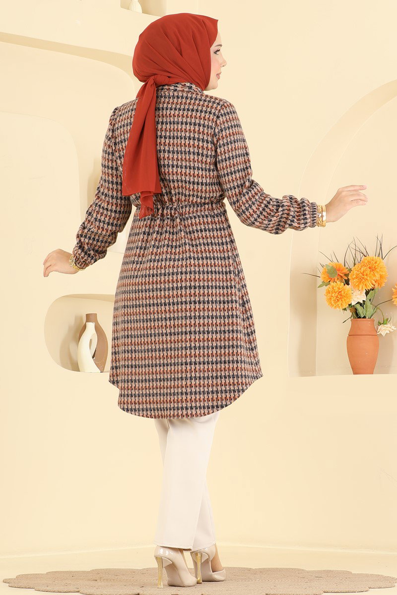 Beli Bağcıklı Ekose Tunik 3093KTR750 görsel 5
