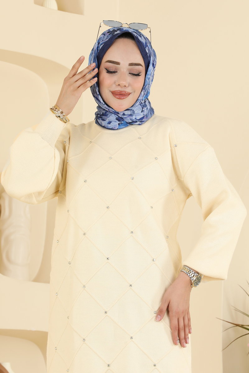 Taş Detaylı Triko Tunik 1013KLN570 görsel 3