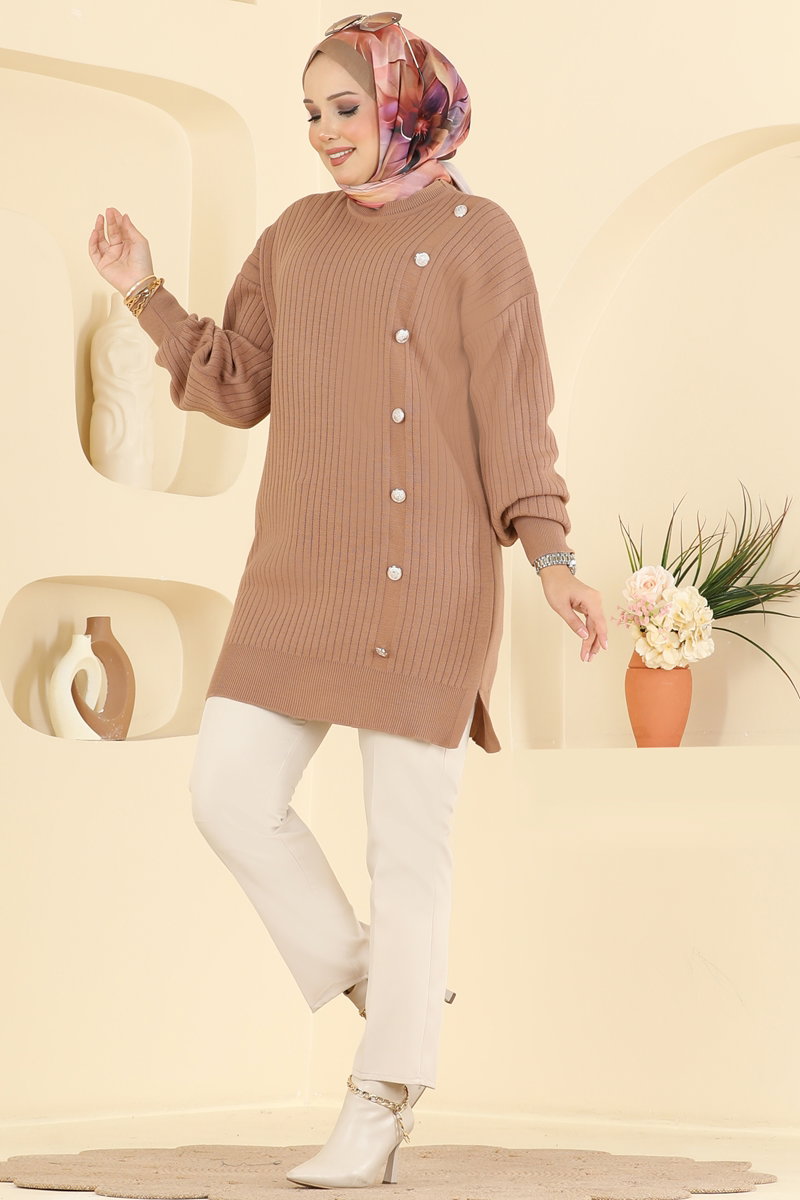 Düğme Detaylı Triko Tunik 1106KLN570