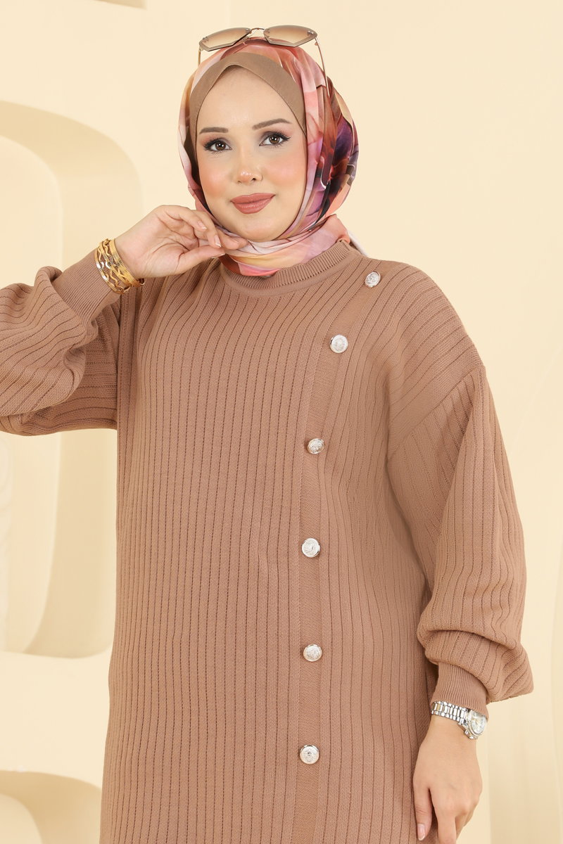 Düğme Detaylı Triko Tunik 1106KLN570 görsel 3