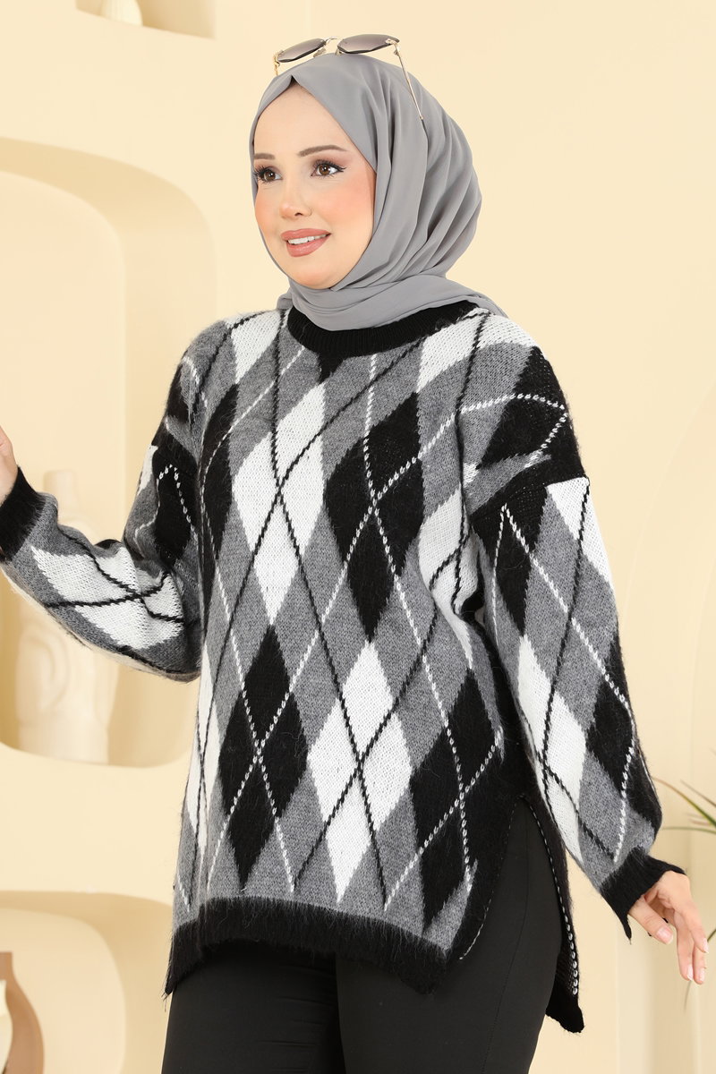 Baklava Desen Triko Tunik 807MRK805 görsel 3