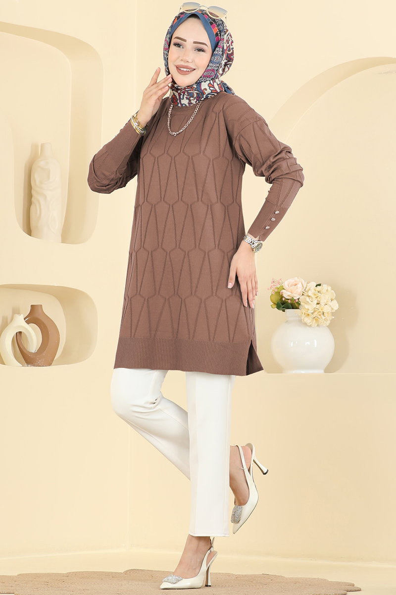 Geometrik Desenli Merserize Tunik 3317NVX1208