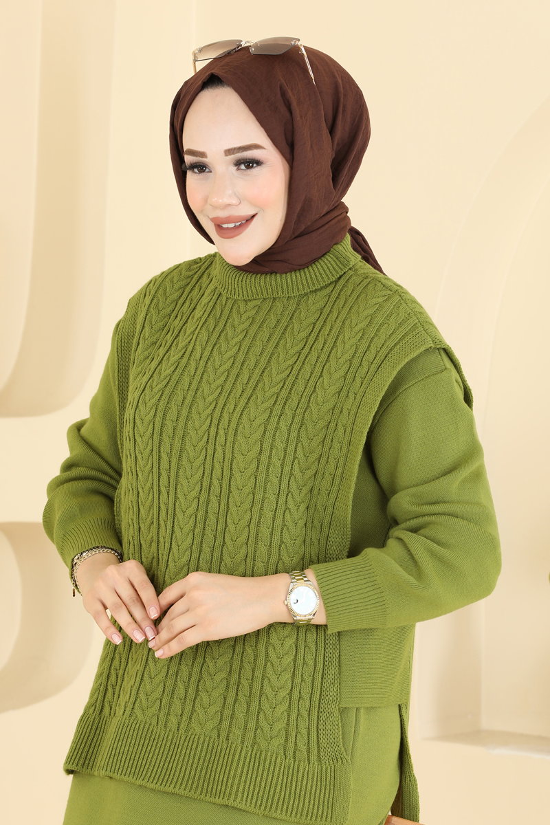 Süveter Detaylı Triko Elbise 056MT581 görsel 4