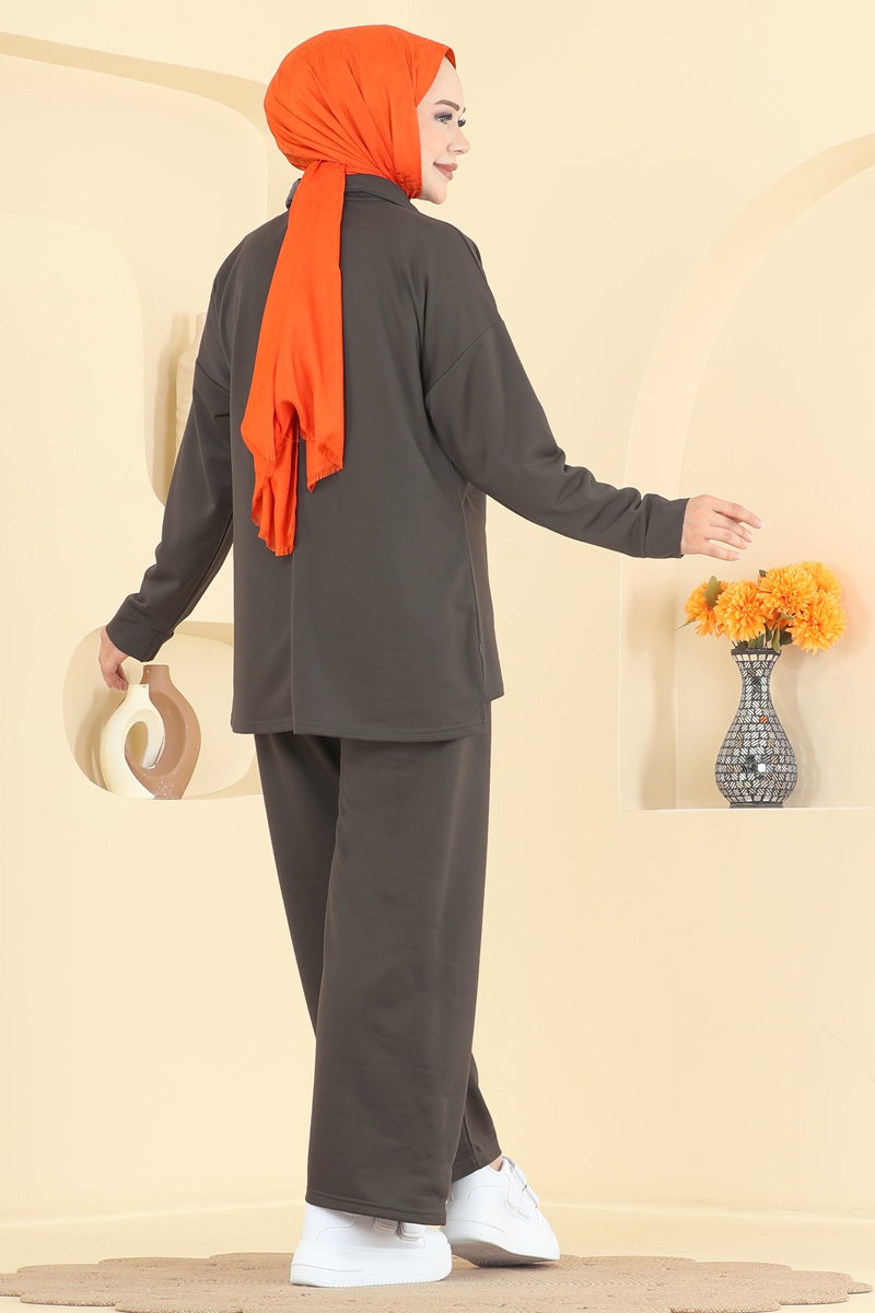 Yakası Bağcık Detaylı 2 li Takım PL9256 görsel 4