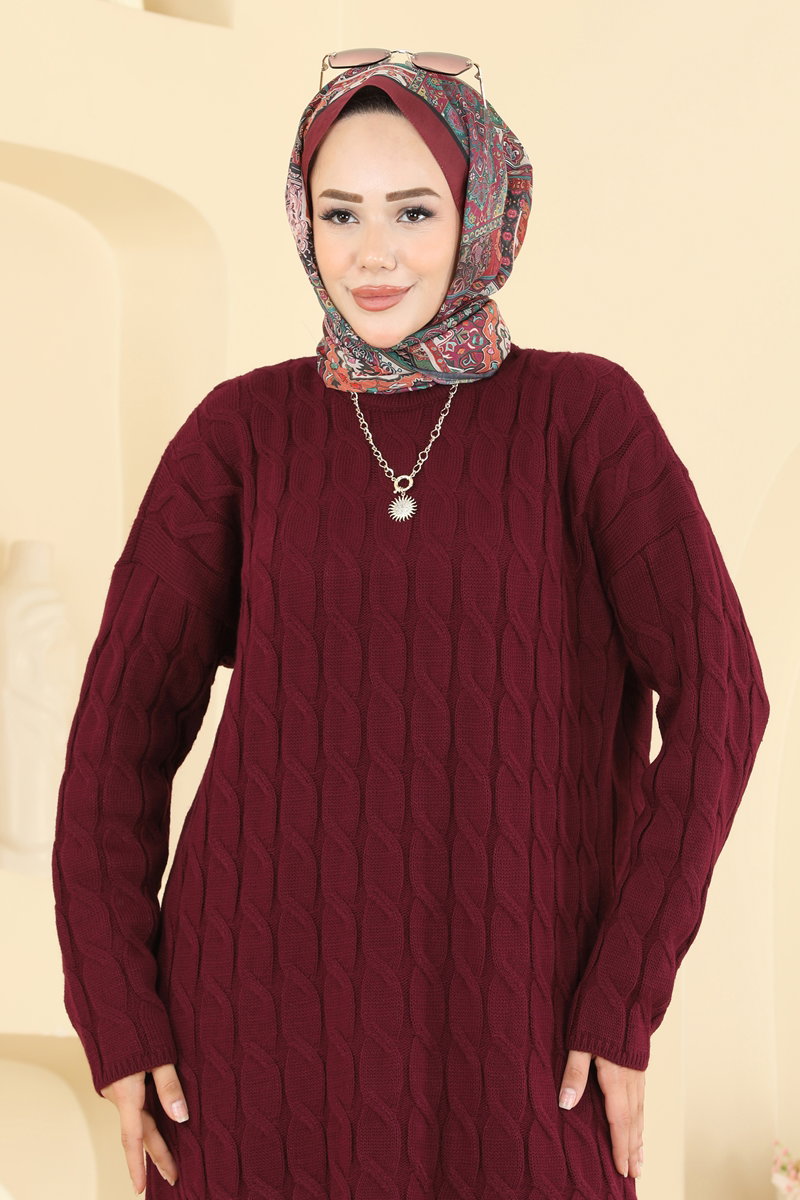 Örgü Desen Triko Tunik 1037KLN570 görsel 3