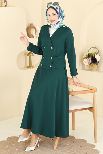 moda selvim V Yaka 2 li Takım 2837SLK540 Petrol - Thumbnail