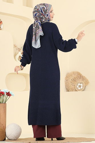 moda selvim V Yaka Triko Hırka 2729AYD574 Laci - Thumbnail