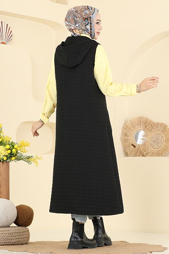 moda selvim سترة أسود 1979TRT545 - Thumbnail