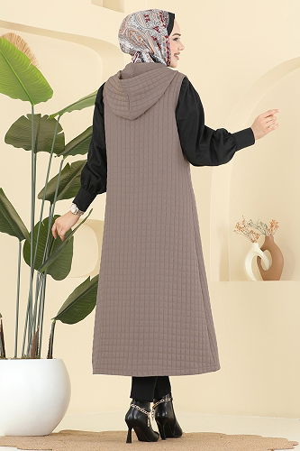 moda selvim سترة بيج غامق 1979TRT545 - Thumbnail