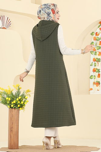 moda selvim سترة اخضر عفني 1979TRT545 - Thumbnail