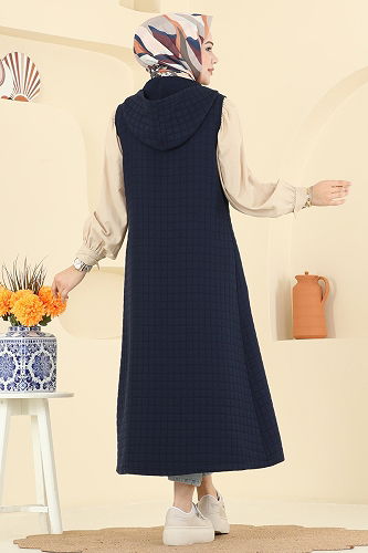 moda selvim Vest 1979TRT545 Navy Blue - Thumbnail