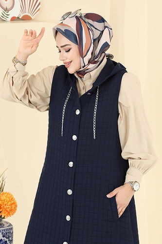 moda selvim سترة كحلي 1979TRT545 - Thumbnail