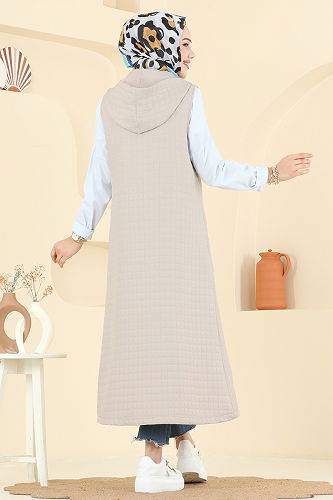 moda selvim سترة بيج 1979TRT545 - Thumbnail