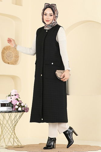 moda selvim Vest 1980TRT545 Black - Thumbnail