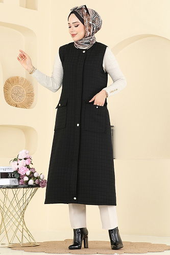 moda selvim Vest 1980TRT545 Black - Thumbnail