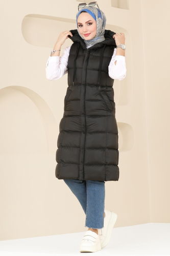 moda selvim Vest 3023AL357 Black - Thumbnail