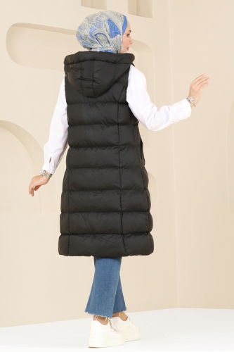 moda selvim Vest 3023AL357 Black - Thumbnail