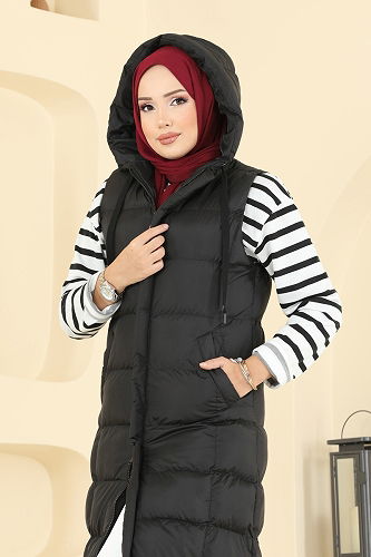 moda selvim سترة أسود 3023AL357 - Thumbnail