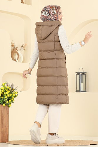 moda selvim سترة بني 3023AL357 - Thumbnail