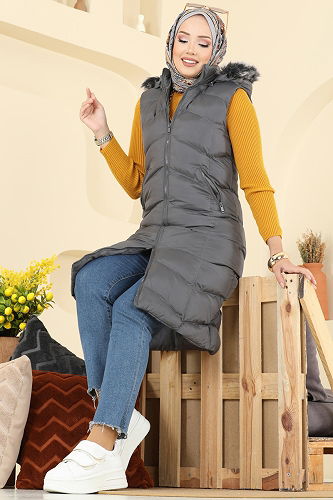 moda selvim Vest 3030AL357 Anthracite - Thumbnail