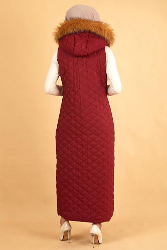 moda selvim سترة خمري MİH12255-M - Thumbnail