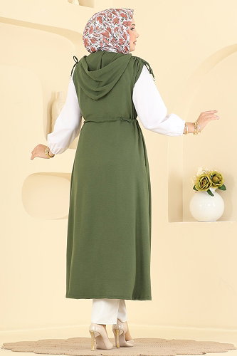 moda selvim سترة اخضر عفني PL9248 - Thumbnail