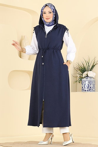 moda selvim سترة كحلي PL9248 - Thumbnail