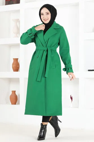 MRV M.S.L. - Waist-Tie Cashmere Coat MSL5960-M Green