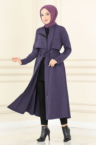 moda selvim KAPMSL2470-M أرجواني داكن - Thumbnail