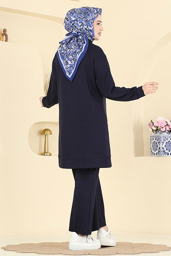 moda selvim Yakası Bağcıklı Modal Takım 2786AYD574 Laci - Thumbnail