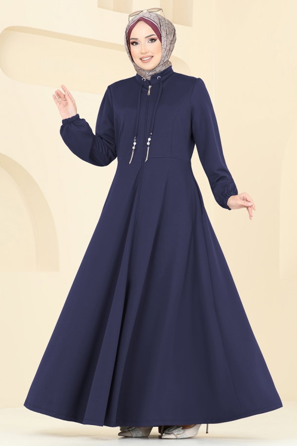 Yakası Bağcıklı Tesettür Ferace 2483SL432 Laci - Moda Selvim