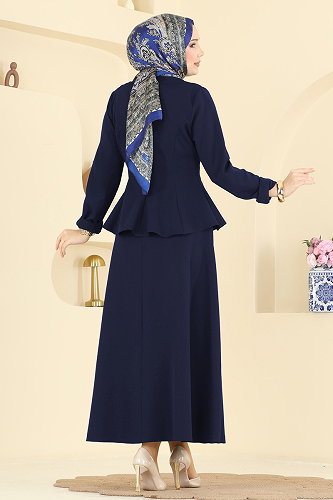 moda selvim Yakası Bağlamalı Dabıl Takım 2799SL432 Açık Laci - Thumbnail