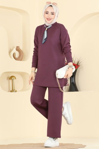 A.Y.D. - Yakası Fular Detaylı Takım 2783AYD574 Bordo