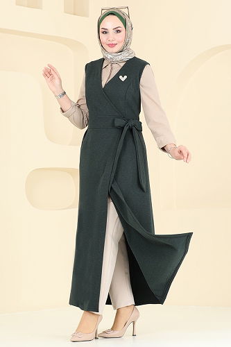 moda selvim Yandan Bağcıklı Jile 2606SL432 Zümrüt - Thumbnail