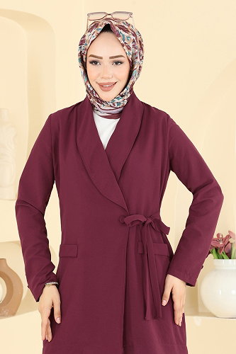 moda selvim Yandan Bağlamalı 2 li Takım 2946SL432 Bordo - Thumbnail