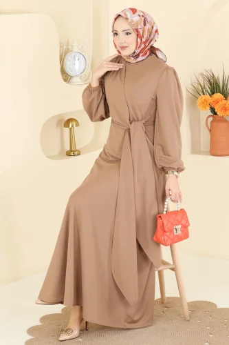 L.V.A. - Yandan Bağlamalı Krep Elbise 0848LVA1173 Vizyon