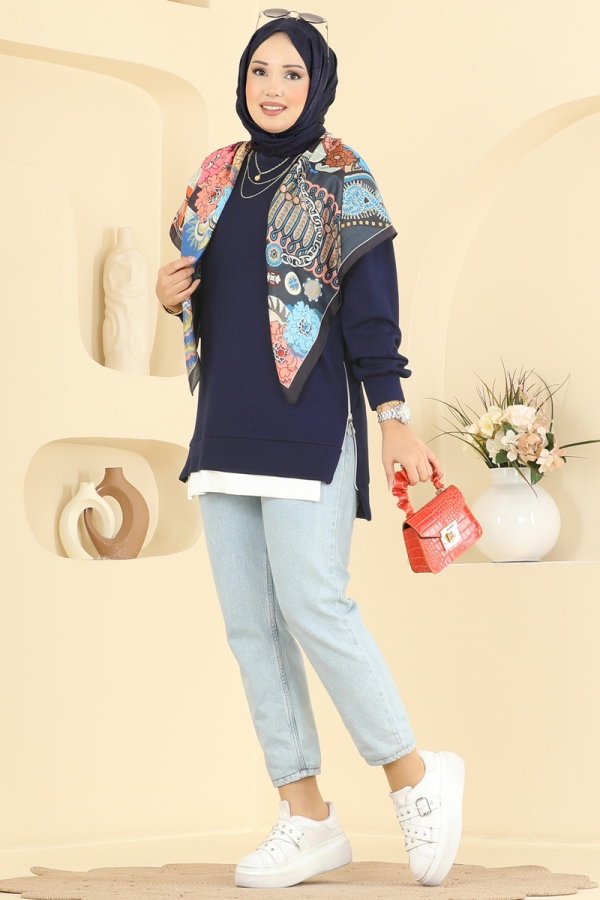 Modaselvim Tunik Yandan Fermuar Detaylı Tunik 4537NFC1010 Laci