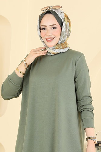 moda selvim Yandan Yırtmaçlı 2 li Takım 5678ZNNK1102 Çağla - Thumbnail