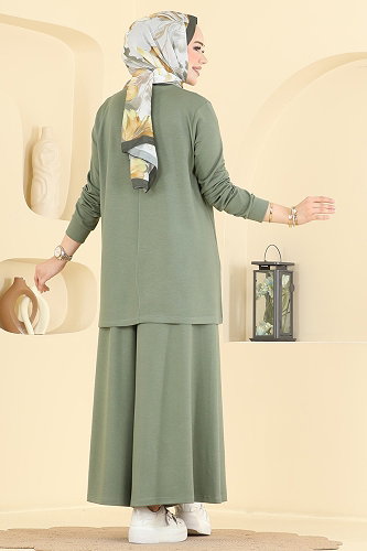 moda selvim Yandan Yırtmaçlı 2 li Takım 5678ZNNK1102 Çağla - Thumbnail